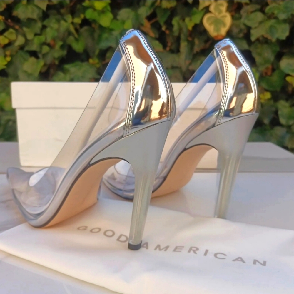 NEW Good American Cinderella Clear Pump Heels Women's Size 9 Cinder-f-ing-rella - Picture 4 of 10